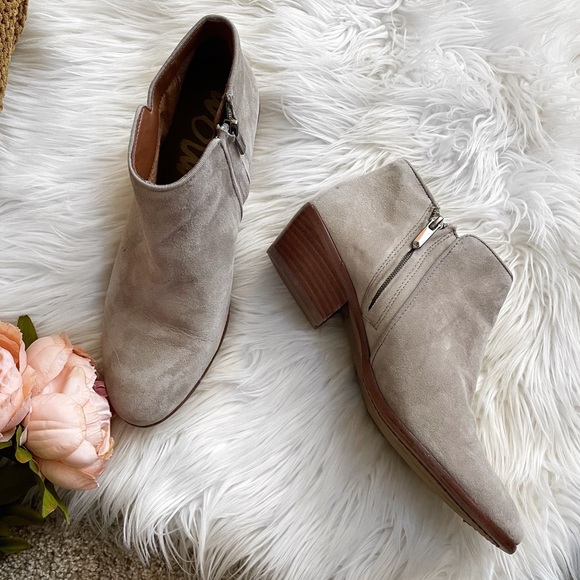 Sam Edelman suede taupe booties Sz 9.5 - Picture 2 of 10